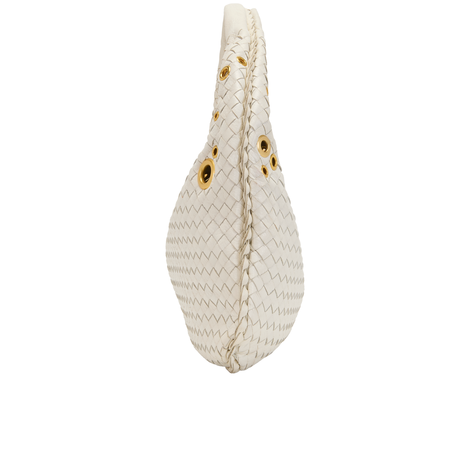 Intrecciato Hobo, &pound;750, Handbags, White, Leather, Side view